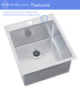 CozyBlock EmboPress Series Topmount Workstation Kitchen Sink - Premium 16 Gauge Stainless Steel with Integrated Drainboard, Dual-Tier Ledges, and Honeycomb Embossing, Complete Package w/ Cutting Board, Dish Rack, Strainer