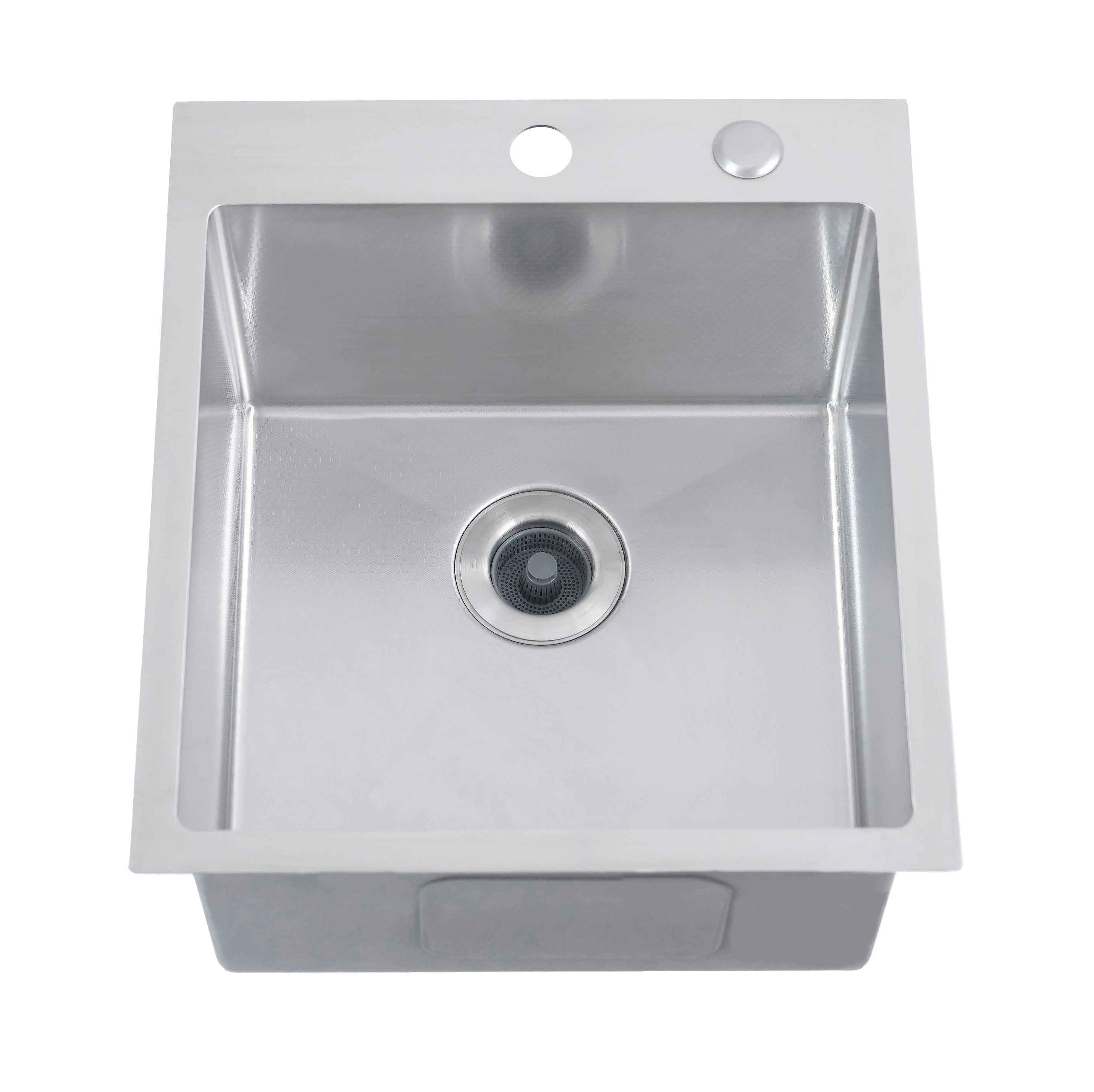 CozyBlock EmboPress Series Topmount Workstation Kitchen Sink - Premium 16 Gauge Stainless Steel with Integrated Drainboard, Dual-Tier Ledges, and Honeycomb Embossing, Complete Package w/ Cutting Board, Dish Rack, Strainer