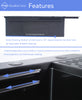 CozyBlock EmboPress Series Topmount Workstation Kitchen Sink - Premium 16 Gauge Black Stainless Steel with Integrated Drainboard, Dual-Tier Ledges, and Honeycomb Embossing, Complete Package w/ Cutting Board, Dish Rack, Strainer