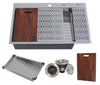 CozyBlock EmboPress Series Topmount Workstation Kitchen Sink - Premium 16 Gauge Stainless Steel with Integrated Drainboard, Dual-Tier Ledges, and Honeycomb Embossing, Complete Package w/ Cutting Board, Dish Rack, Strainer