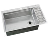 CozyBlock HexaBlock Series Topmount Workstation Kitchen Sink - Premium 16 Gauge Stainless Steel with Integrated Drainboard, Dual-Tier Ledges, and Honeycomb Embossing, Complete Package w/ Cutting Board, Dish Rack, Strainer