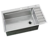 CozyBlock EmboPress Series Topmount Workstation Kitchen Sink - Premium 16 Gauge Stainless Steel with Integrated Drainboard, Dual-Tier Ledges, and Honeycomb Embossing, Complete Package w/ Cutting Board, Dish Rack, Strainer