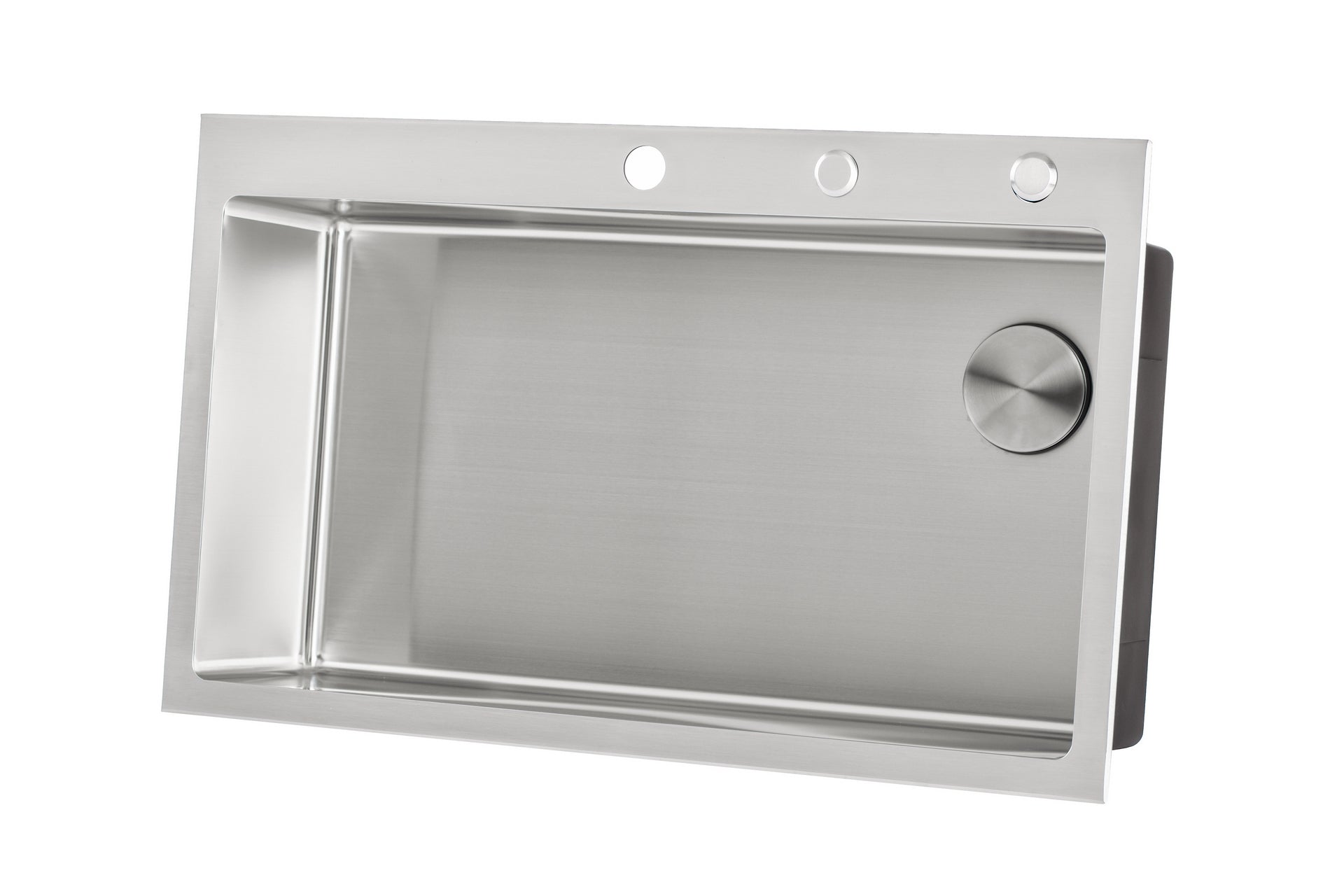 Offset Drain Opening Drop-In / Topmount 16 Gauge Stainless Steel Single Bowl Kitchen Sink 15mm Tight Radius Includes Bottom Protective Grid & Strainer