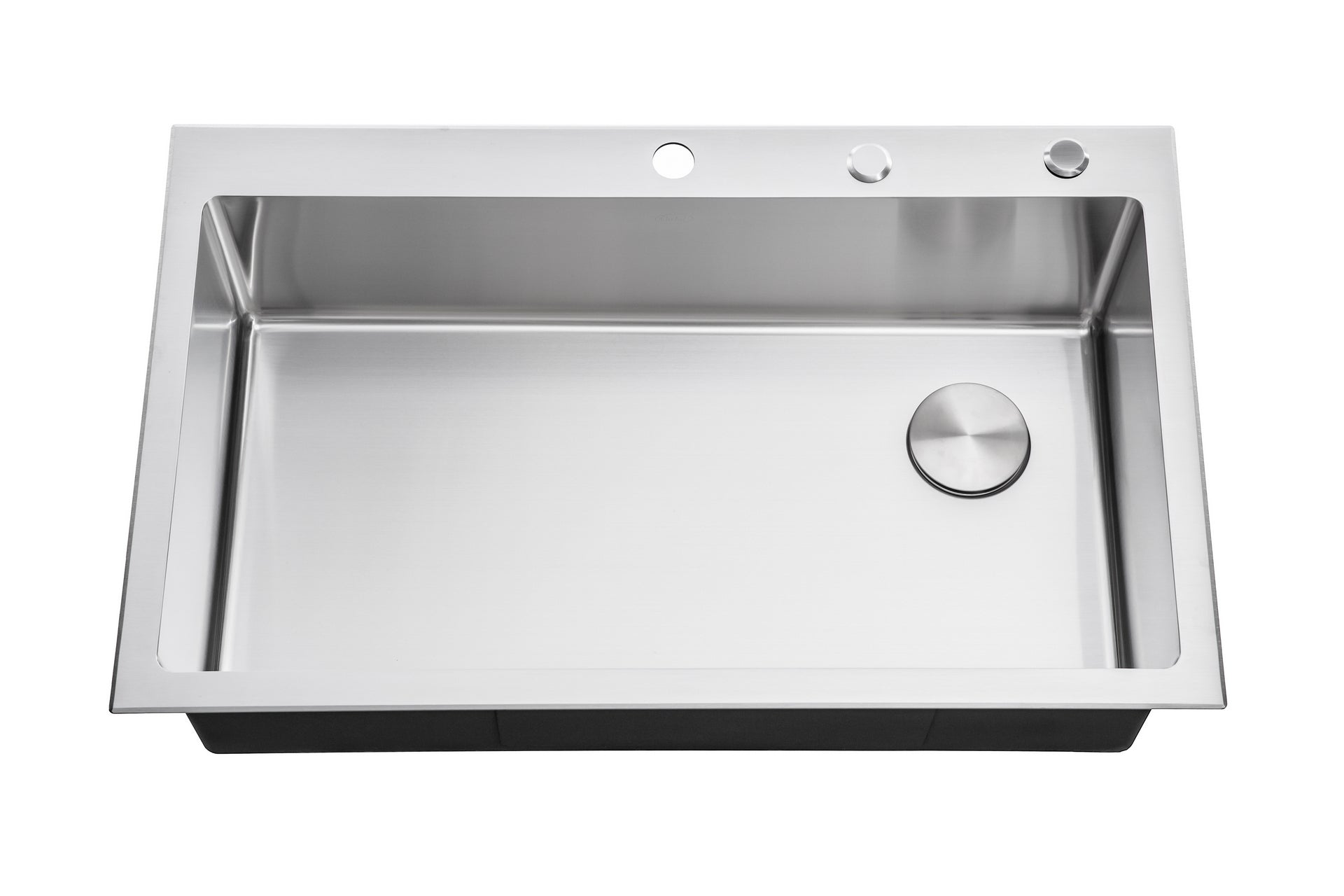 Offset Drain Opening Drop-In / Topmount 16 Gauge Stainless Steel Single Bowl Kitchen Sink 15mm Tight Radius Includes Bottom Protective Grid & Strainer