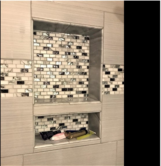 Over Mount SHOWER CUBE Ready For Tile Waterproof Leak Proof Bathroom Recessed Shower Shelf Shower Niche Organizer For Shampoo and Toiletry Storage