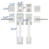CozyBlock Double Door Handle Sets with Single Cylinder Deadbolt, Rectangular Adjustable Entry Door Lock Sets with Dummy