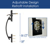 CozyBlock Double Door Handle Sets with Single Cylinder Deadbolt, Rectangular Adjustable Entry Door Lock Sets with Dummy