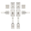 CozyBlock Double Door Handle Sets with Single Cylinder Deadbolt, Rectangular Adjustable Entry Door Lock Sets with Dummy