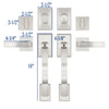 CozyBlock Double Door Handle Sets with Single Cylinder Deadbolt, Rectangular Adjustable Entry Door Lock Sets with Dummy