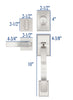 CozyBlock Single Door Handle Set with Single Cylinder Deadbolt, Rectangular Adjustable Entry Door Lock Set