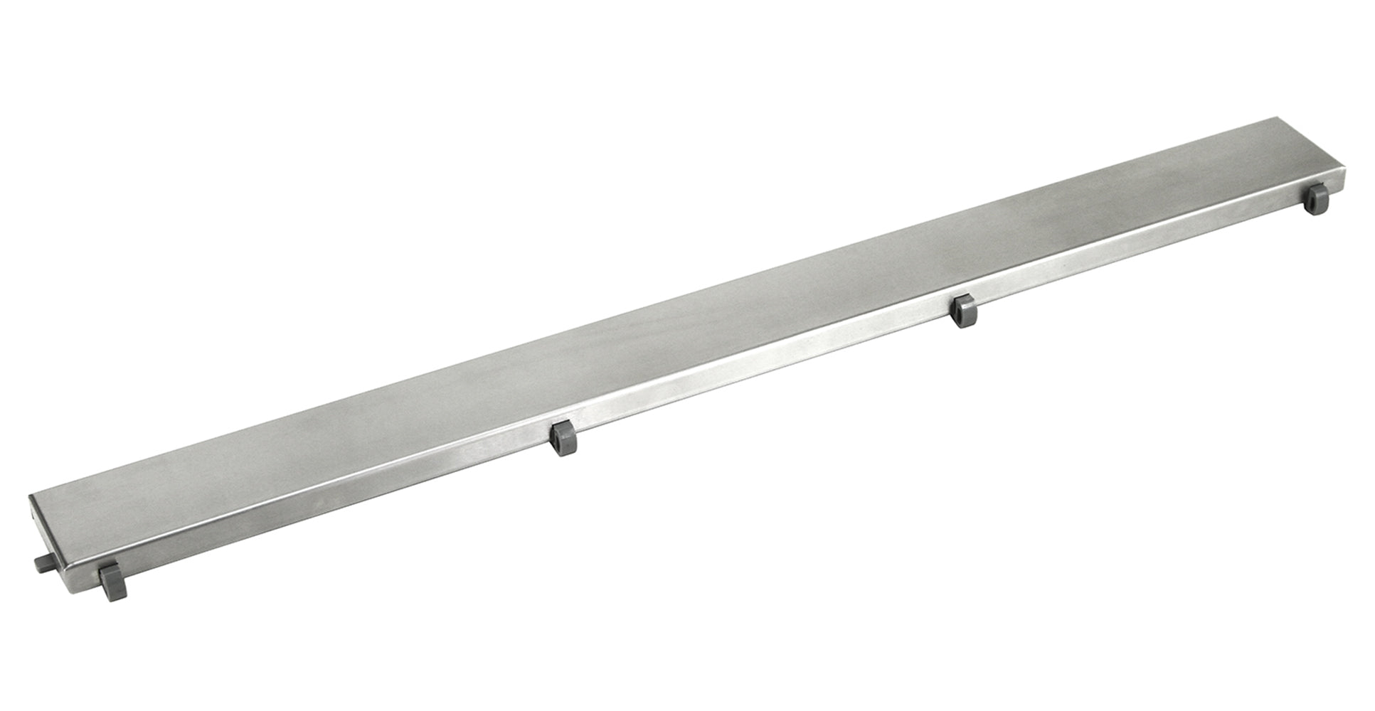 Bathroom Shower Linear Drain 2-sided Reversible Tile Insert Grate Brushed 304 Stainless Steel with Threaded Adaptor and Adjustable Leveling Feet