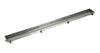 Bathroom Shower Linear Drain 2-sided Reversible Tile Insert Grate Brushed 304 Stainless Steel with Threaded Adaptor and Adjustable Leveling Feet