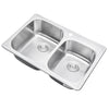 33 in. x 22 in. Topmount / Drop-in 18 Gauge Stainless Steel Double Bowl (60/40) Kitchen Sink with 9 in. Deep