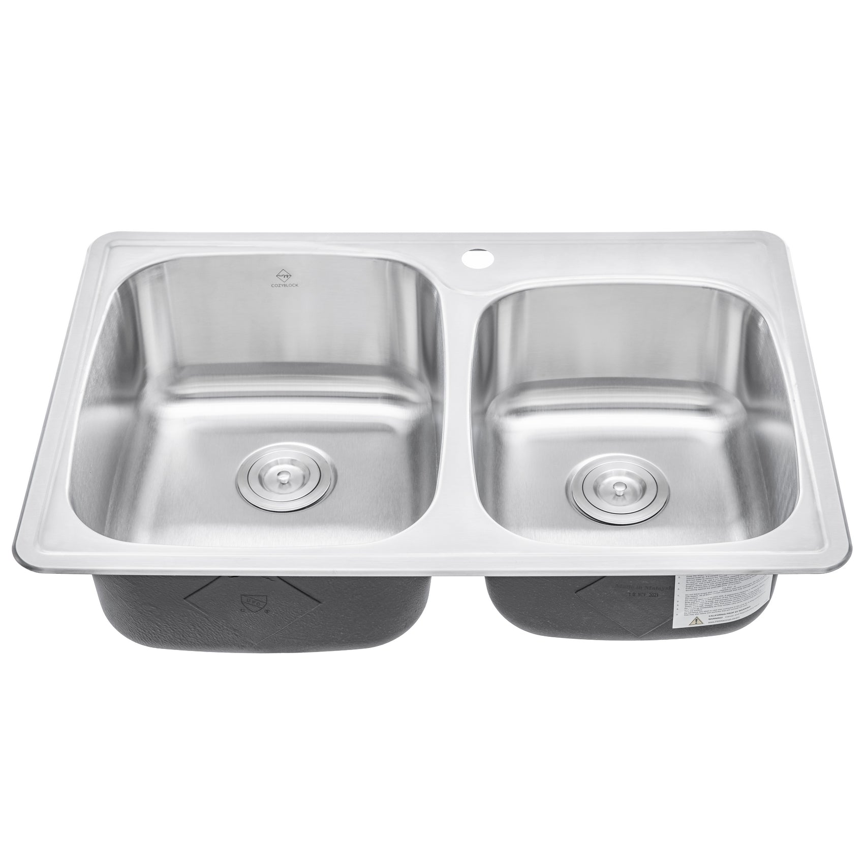 33 in. x 22 in. Topmount / Drop-in 18 Gauge Stainless Steel Double Bowl (60/40) Kitchen Sink with 9 in. Deep