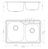 33 in. x 22 in. Topmount / Drop-in 18 Gauge Stainless Steel Double Bowl (60/40) Kitchen Sink with 9 in. Deep