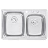 33 in. x 22 in. Topmount / Drop-in 18 Gauge Stainless Steel Double Bowl (60/40) Kitchen Sink with 9 in. Deep