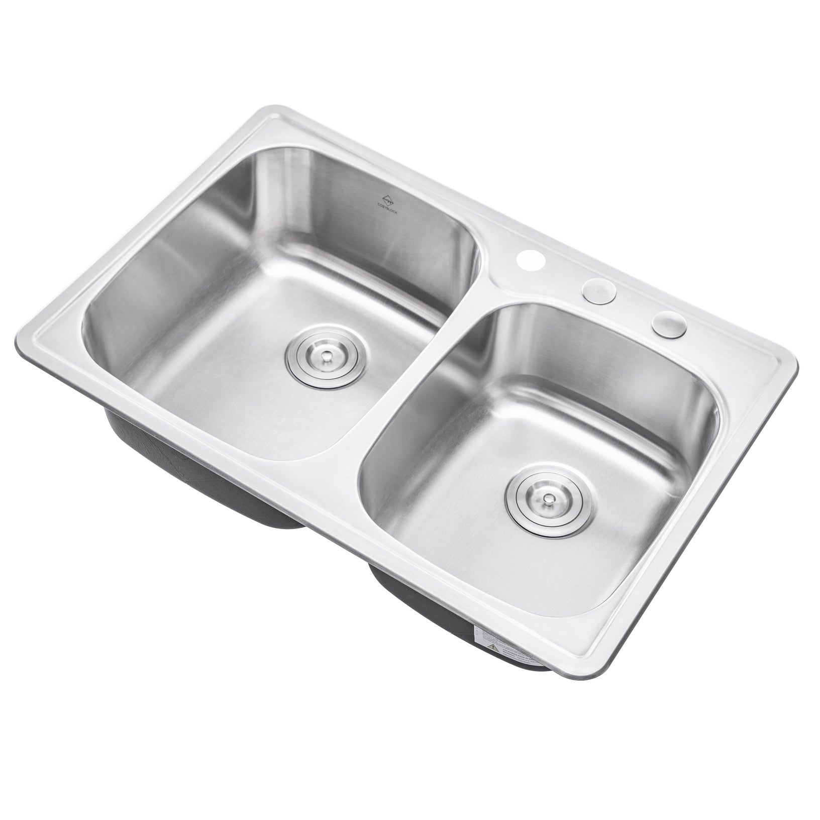 33 in. x 22 in. Topmount / Drop-in 18 Gauge Stainless Steel Double Bowl (60/40) Kitchen Sink with 9 in. Deep