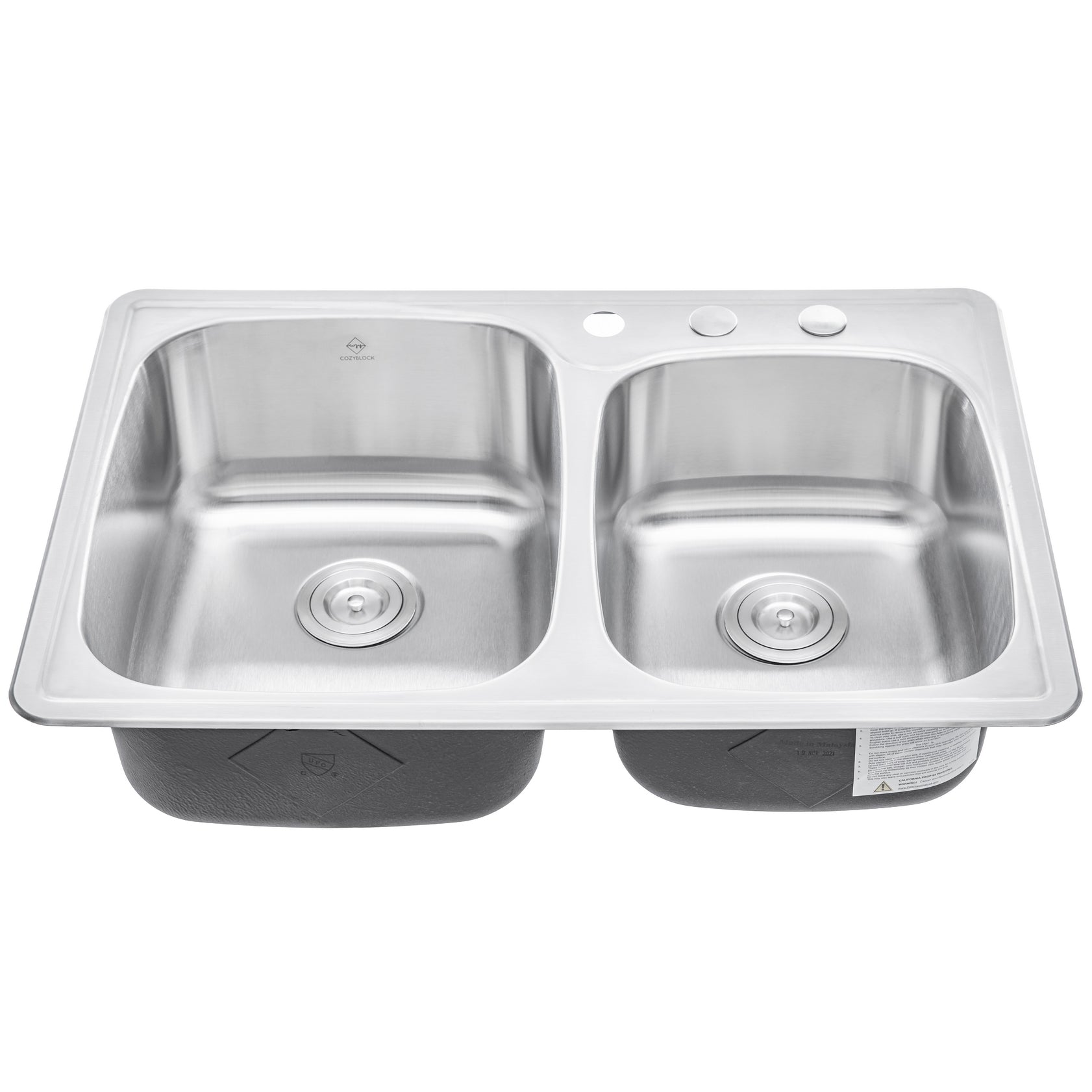 33 in. x 22 in. Topmount / Drop-in 18 Gauge Stainless Steel Double Bowl (60/40) Kitchen Sink with 9 in. Deep