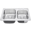 33 in. x 22 in. Topmount / Drop-in 18 Gauge Stainless Steel Double Bowl (60/40) Kitchen Sink with 9 in. Deep