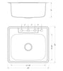 25 in. x 22 in. Topmount / Drop-in 18 Gauge Stainless Steel Single Bowl Island / Bar / Prep  Kitchen Sink with 9 in. Deep