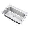 33 in. x 22 in. Topmount / Drop-in 18 Gauge Stainless Steel Single Bowl Kitchen Sink with 9 in. Deep (Preorder Only)