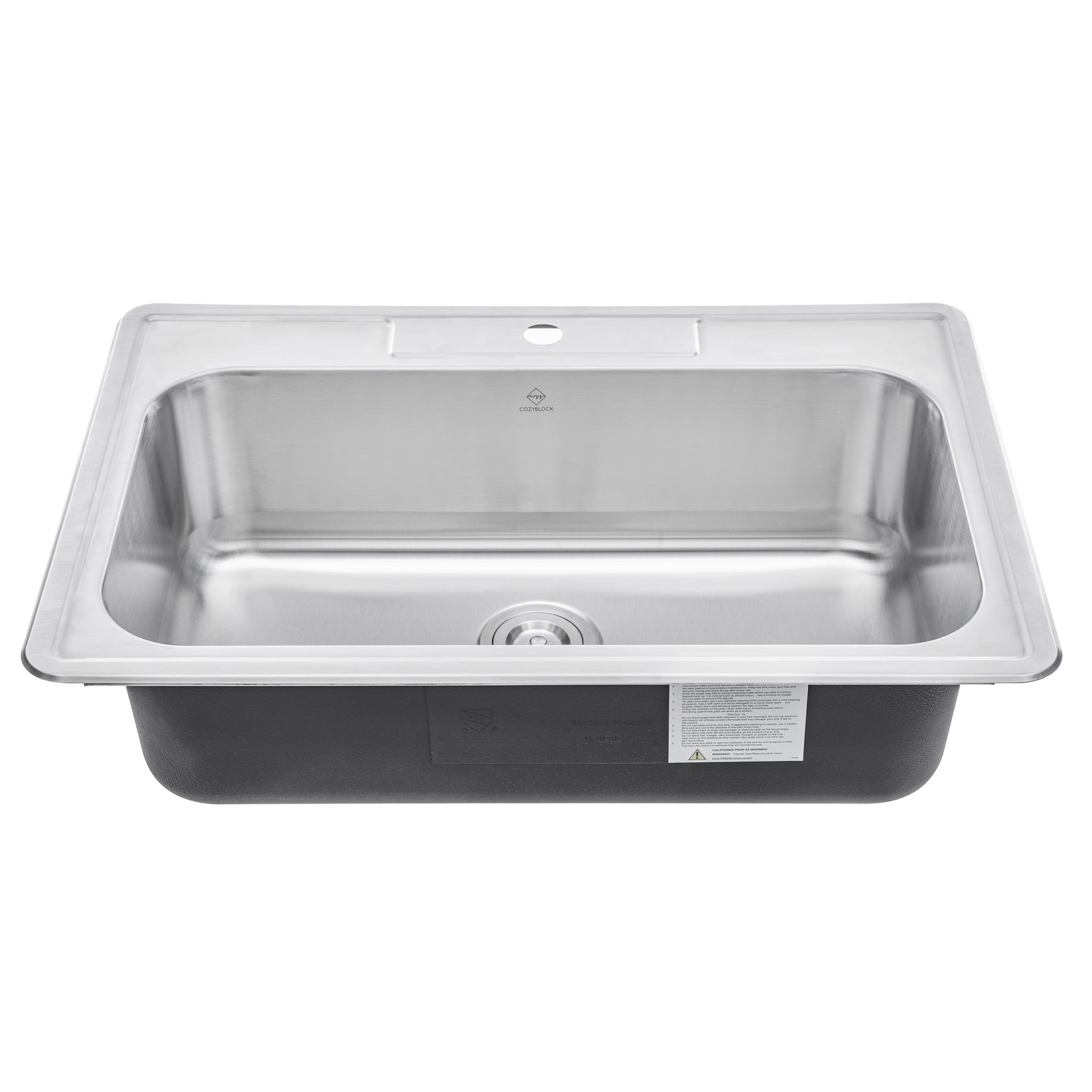 33 in. x 22 in. Topmount / Drop-in 18 Gauge Stainless Steel Single Bowl Kitchen Sink with 9 in. Deep