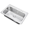 33 in. x 22 in. Topmount / Drop-in 18 Gauge Stainless Steel Single Bowl Kitchen Sink with 9 in. Deep