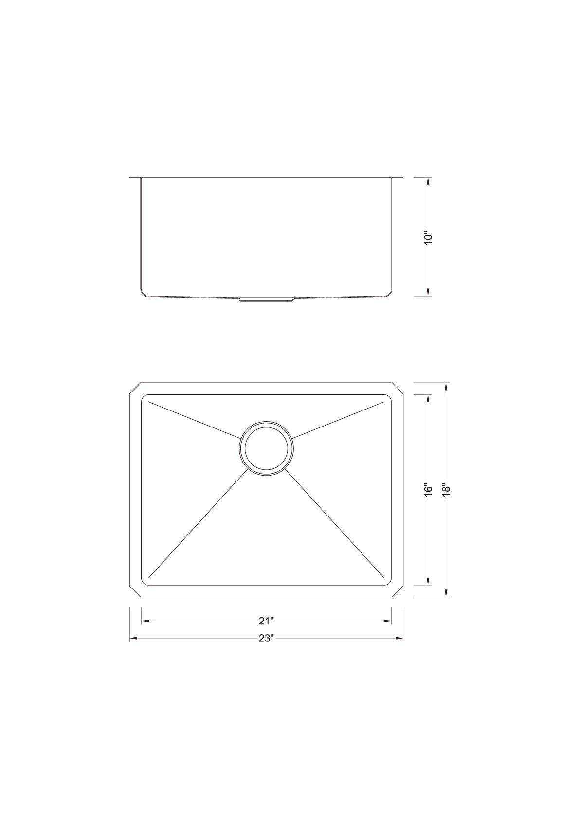 Undermount 16 Gauge Stainless Steel Single Bowl Island / Bar / Prep Kitchen Sink with 15mm Radius Corner Design