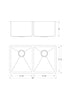 Undermount 16 Gauge Stainless Steel Double Bowl Kitchen Sink with 15mm Radius Corner Design