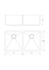Undermount 16 Gauge Stainless Steel Double Bowl Kitchen Sink with 15mm Radius Corner Design