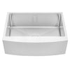 Farmhouse Apron Curve Front 16 Gauge Stainless Steel Single Bowl Kitchen Sink with 15mm Radius Corner Design