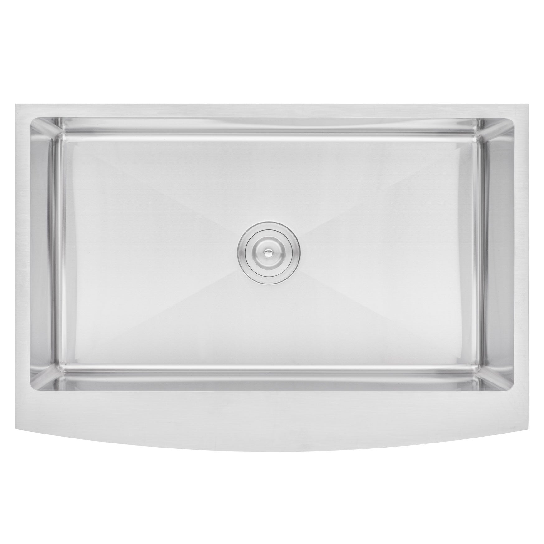 Farmhouse Apron Curve Front 16 Gauge Stainless Steel Single Bowl Kitchen Sink with 15mm Radius Corner Design
