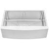 Farmhouse Apron Curve Front 16 Gauge Stainless Steel Single Bowl Kitchen Sink with 15mm Radius Corner Design