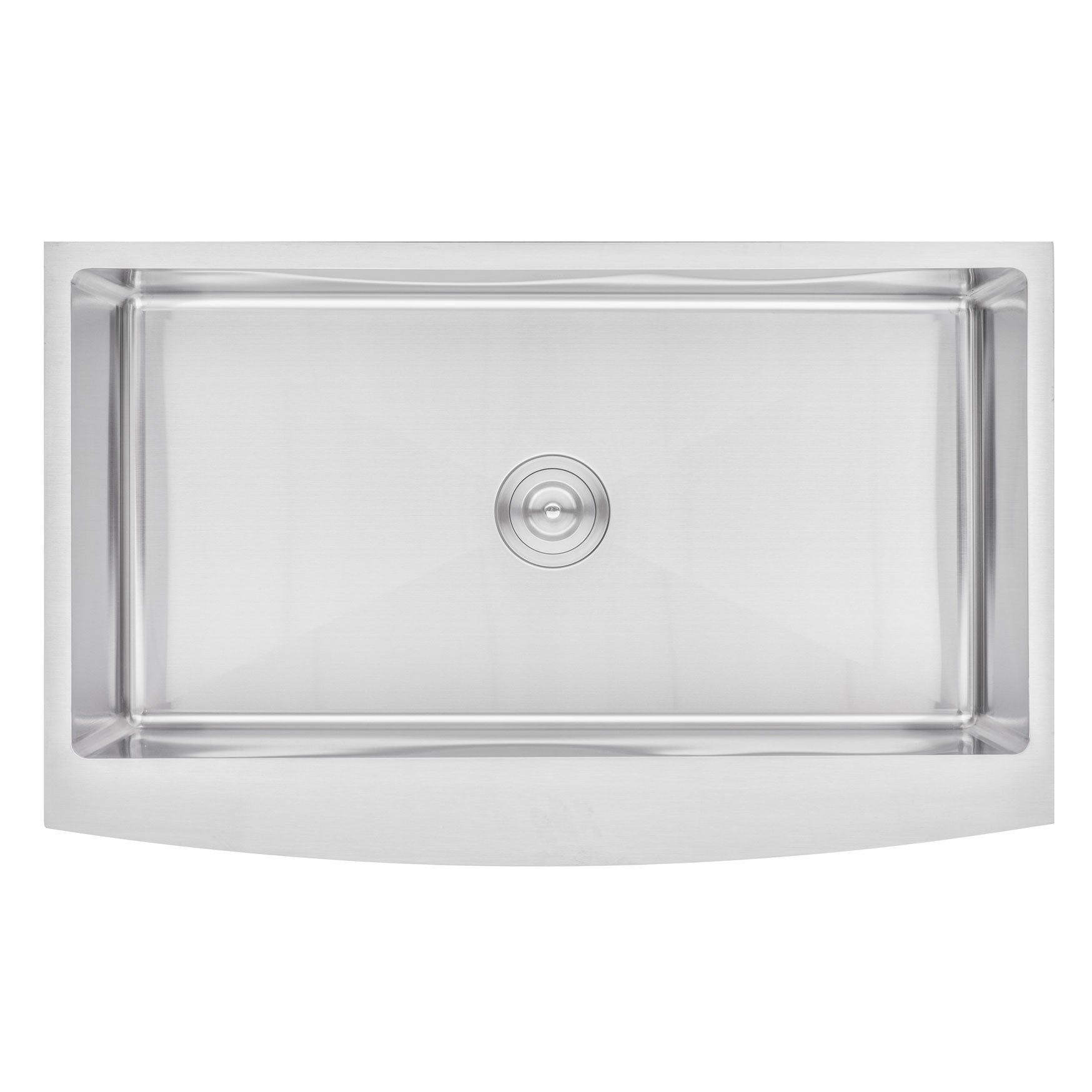 Farmhouse Apron Curve Front 16 Gauge Stainless Steel Single Bowl Kitchen Sink with 15mm Radius Corner Design