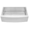 Farmhouse Apron Curve Front 16 Gauge Stainless Steel Single Bowl Kitchen Sink with 15mm Radius Corner Design