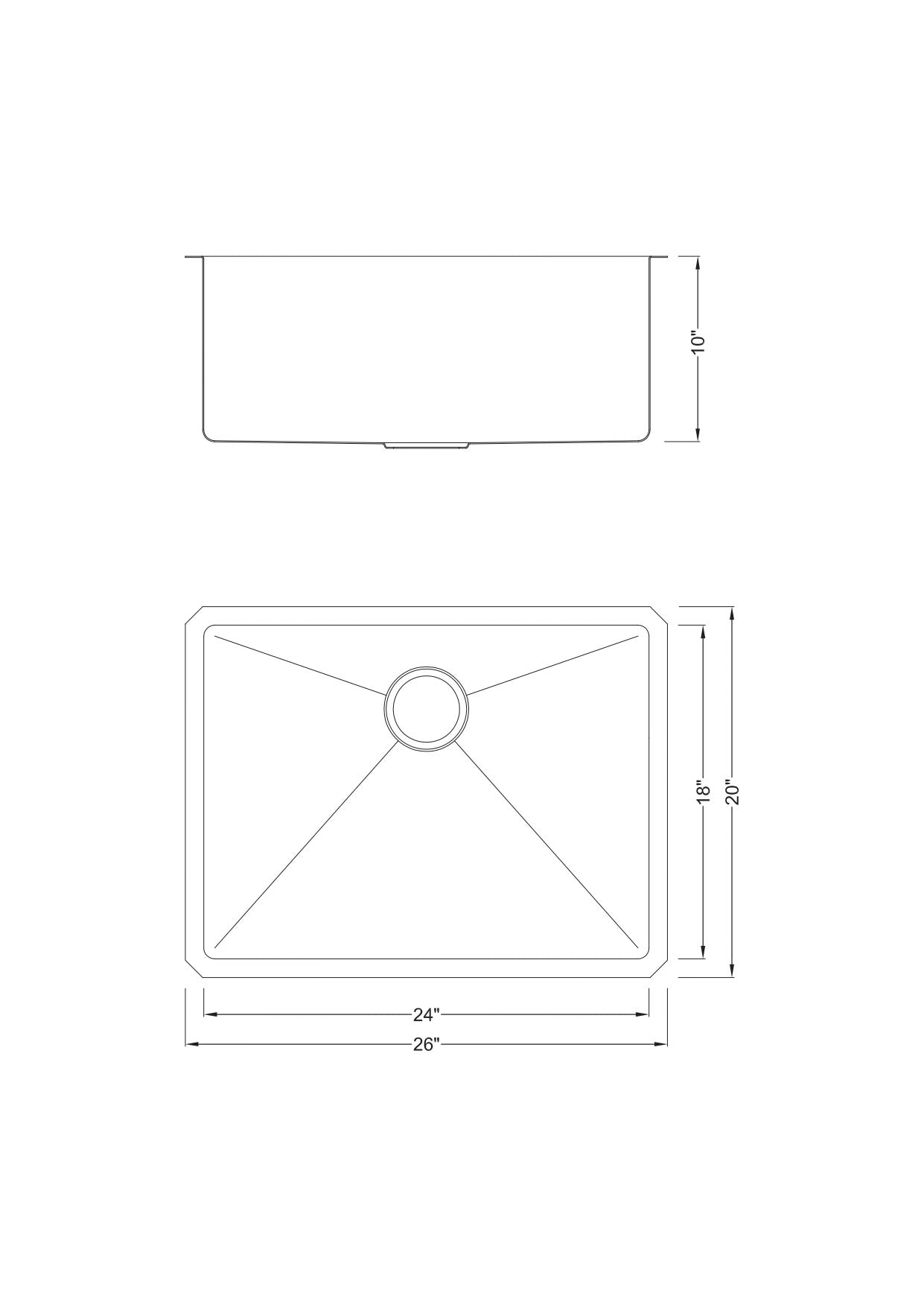 Undermount 16 Gauge Stainless Steel Single Bowl Island / Bar / Prep Kitchen Sink with 15mm Radius Corner Design