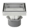 Bathroom Shower Square Drain 2-sided Reversible Tile Insert Grate Brushed 304 Stainless Steel with Threaded Adaptor