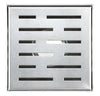 Bathroom Shower Square Drain Stripe Pattern Grate Brushed 304 Stainless Steel inlcude with Threaded Adaptor