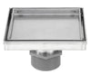 Bathroom Shower Square Drain 2-sided Reversible Tile Insert Grate Brushed 304 Stainless Steel with Threaded Adaptor