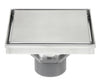 Bathroom Shower Square Drain 2-sided Reversible Tile Insert Grate Brushed 304 Stainless Steel with Threaded Adaptor