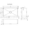 Farmhouse Apron Curve Front 16 Gauge Stainless Steel Single Bowl Kitchen Sink with 15mm Radius Corner Design