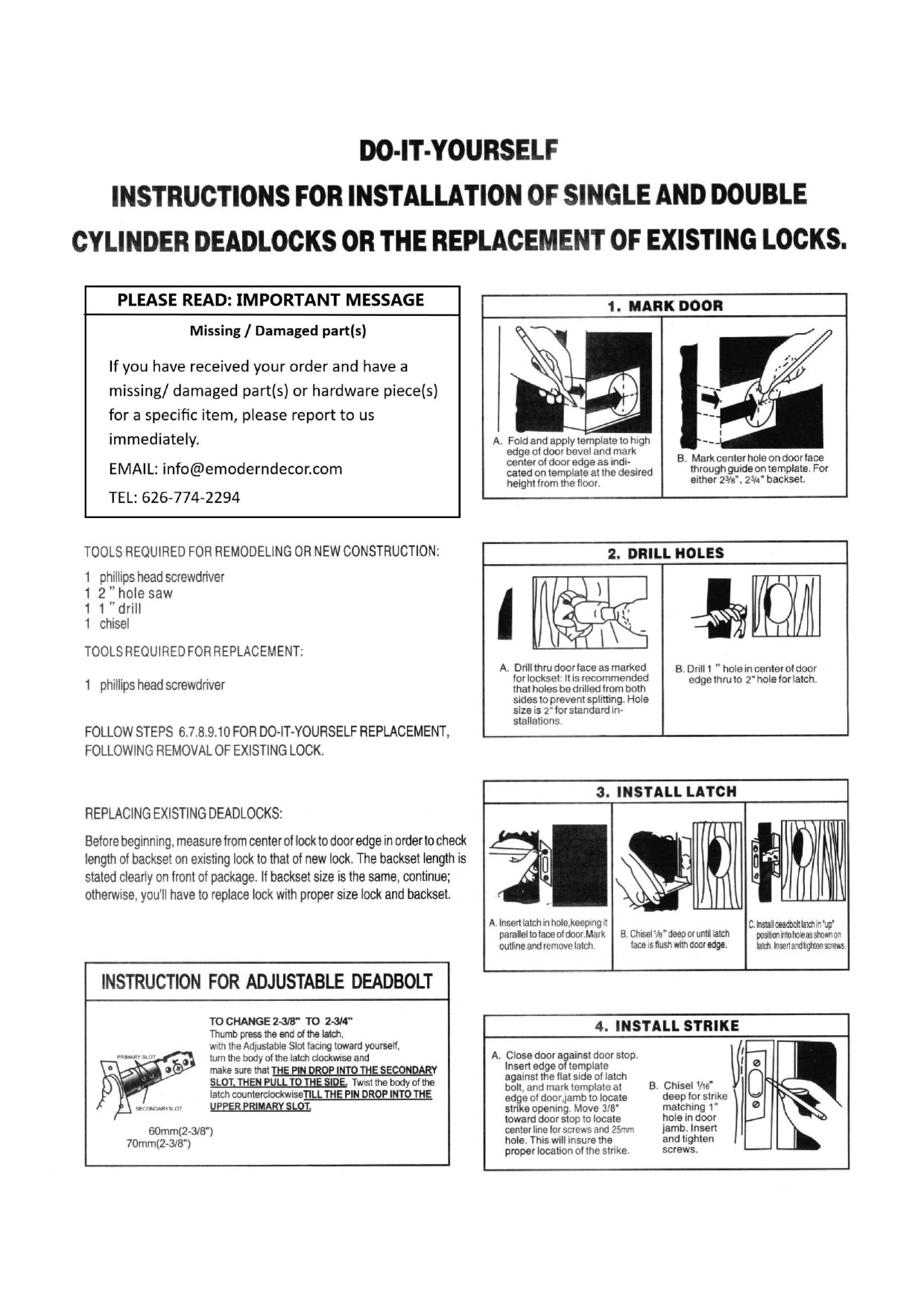 CozyBlock Contemporary Hidden Screw Style Entry Door Single Cylinder Deadbolt