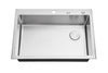 Offset Drain Opening Drop-In / Topmount 16 Gauge Stainless Steel Single Bowl Kitchen Sink 15mm Tight Radius Includes Bottom Protective Grid & Strainer