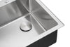 Offset Drain Opening Drop-In / Topmount 16 Gauge Stainless Steel Single Bowl Kitchen Sink 15mm Tight Radius Includes Bottom Protective Grid & Strainer