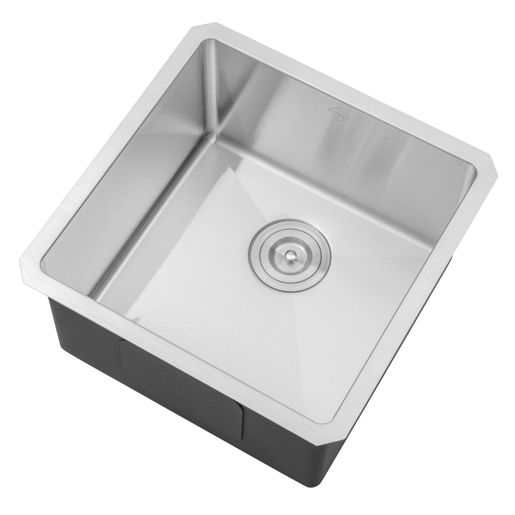 Undermount 16 Gauge Stainless Steel Single Bowl Island / Bar / Prep Kitchen Sink with 15mm Radius Corner Design