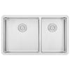 Undermount 16 Gauge Stainless Steel Double Bowl Kitchen Sink with 15mm Radius Corner Design