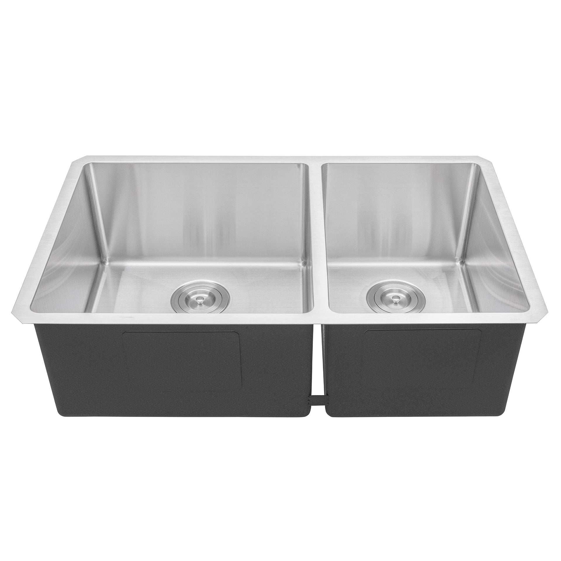 Undermount 16 Gauge Stainless Steel Double Bowl Kitchen Sink with 15mm Radius Corner Design