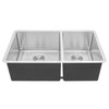 Undermount 16 Gauge Stainless Steel Double Bowl Kitchen Sink with 15mm Radius Corner Design