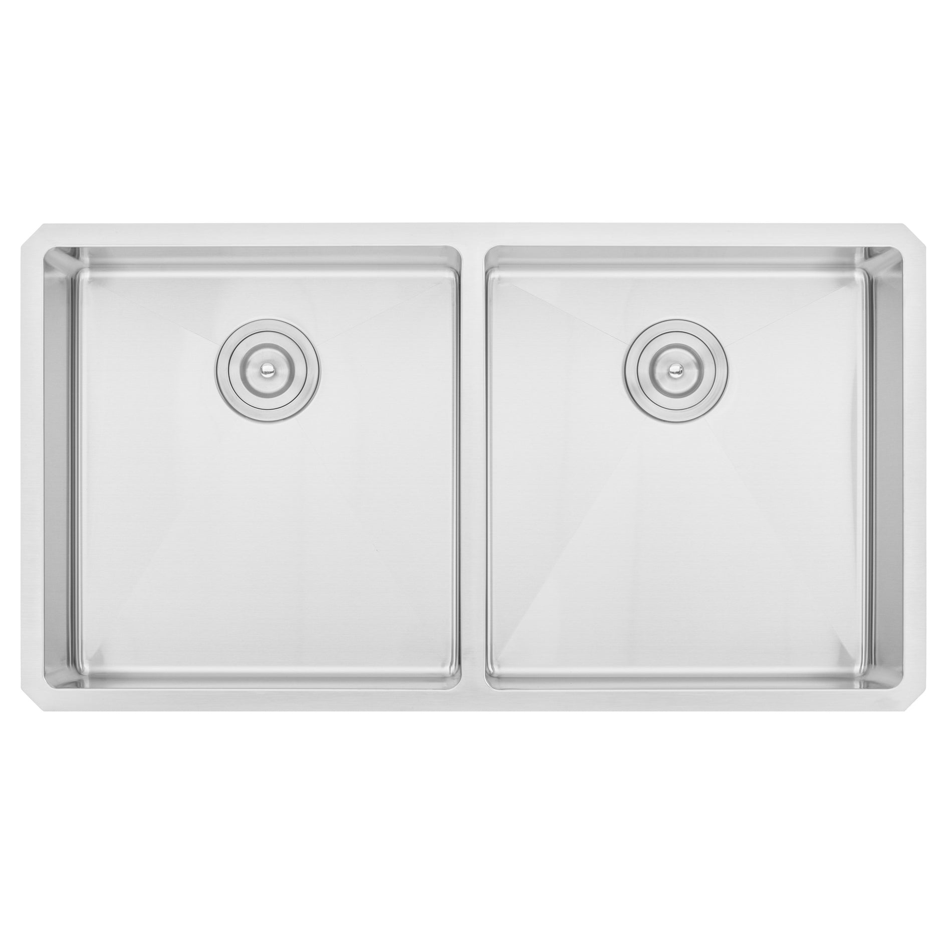 Undermount 16 Gauge Stainless Steel Double Bowl Kitchen Sink with 15mm Radius Corner Design