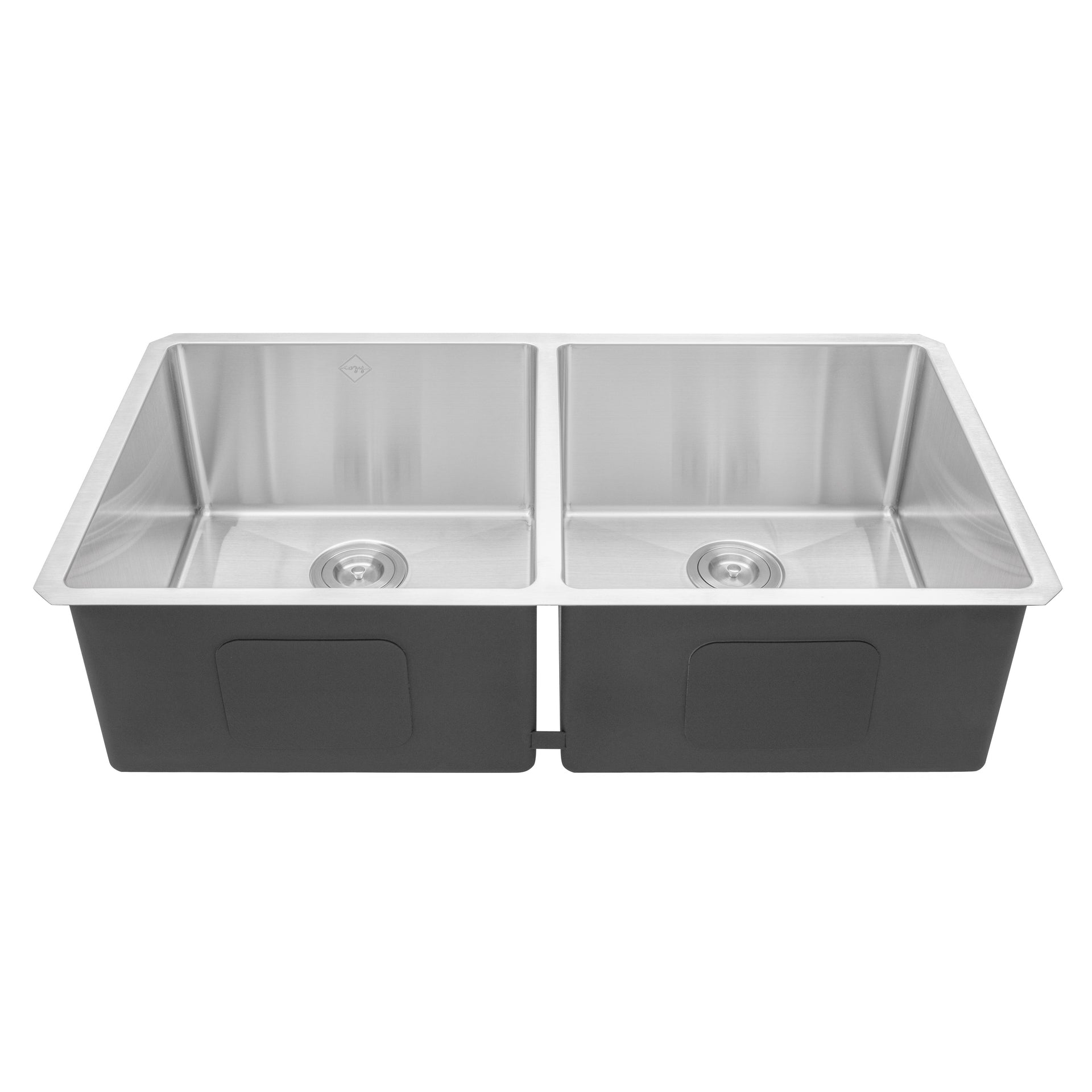 Undermount 16 Gauge Stainless Steel Double Bowl Kitchen Sink with 15mm Radius Corner Design